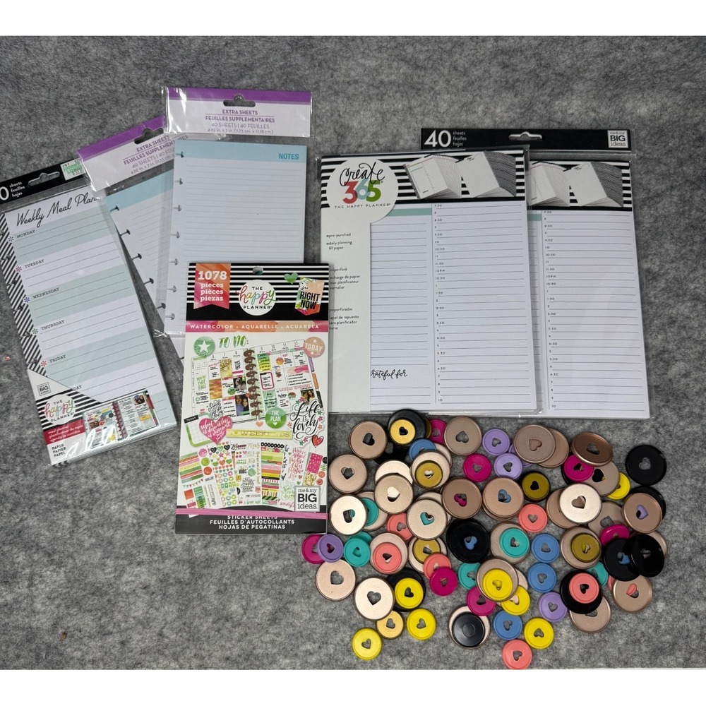 The Happy Planner Bundle Extension Packs Paper Tabs Rings Stickers Daily